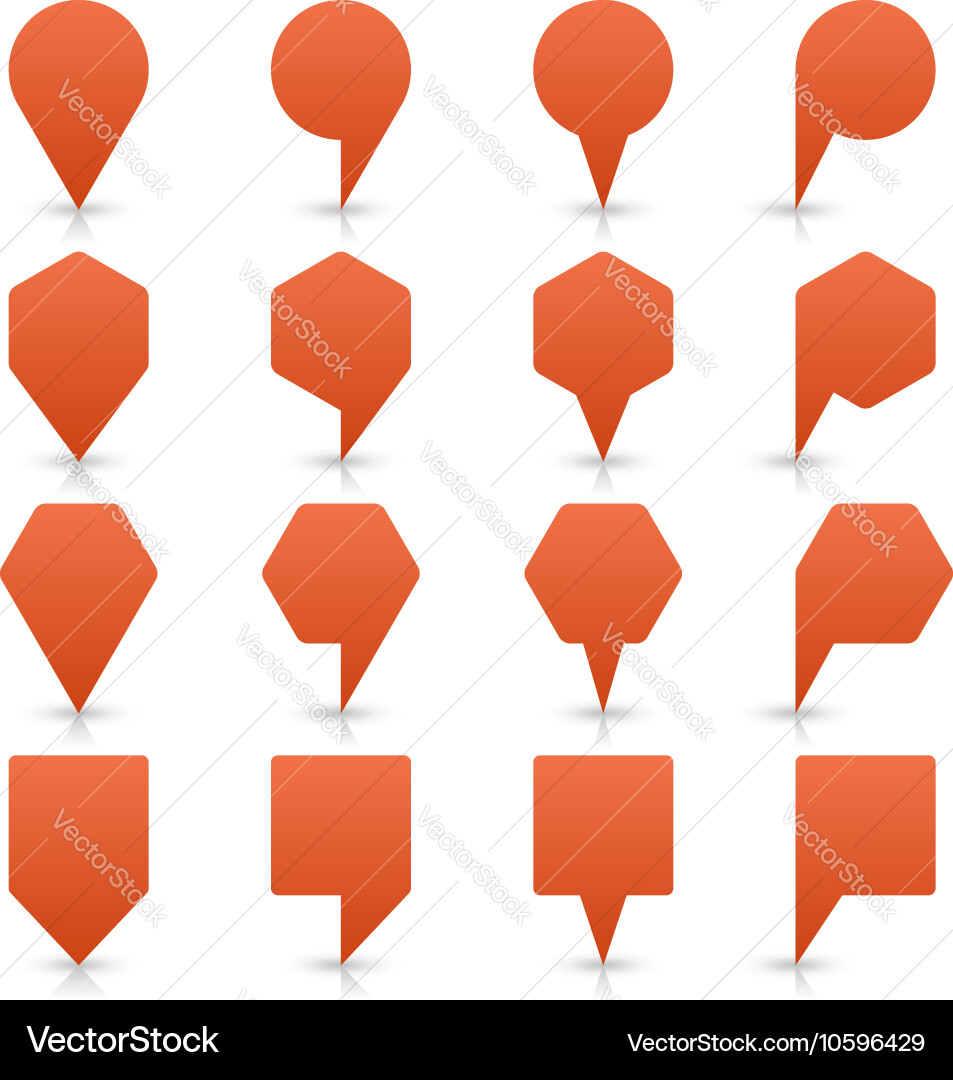 Brown map pin sign flat location icon web button Vector Image