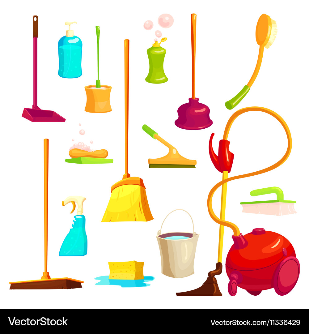 Cleaning elements set vector image
