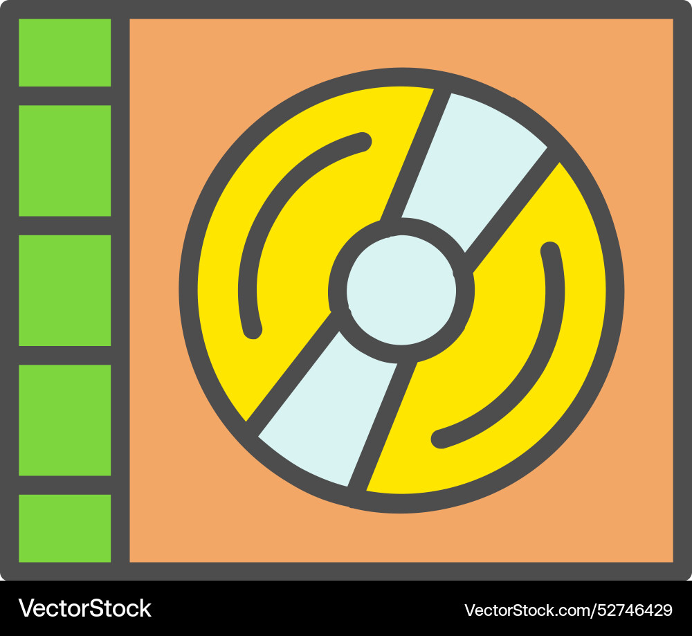 Compact disk line filled icon design Vector Image