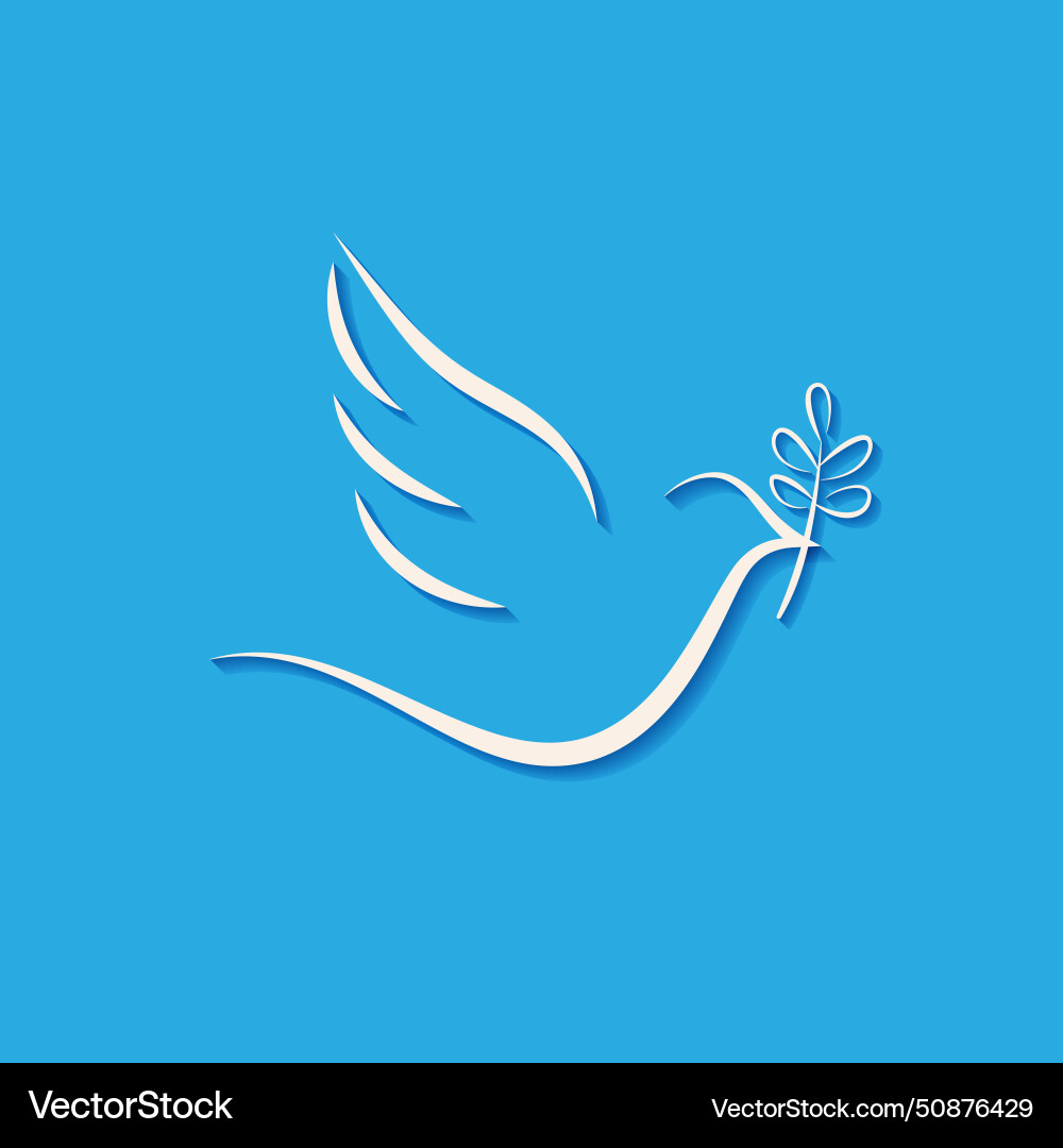 Dove icon with a branch Dove icon with a branch Vector Image
