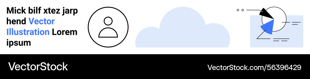 Minimalist elements with user icon cloud Minimalist elements with user icon cloud vector image