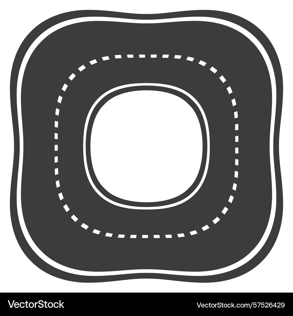 Rounded square frame soft border icon minimal vector image