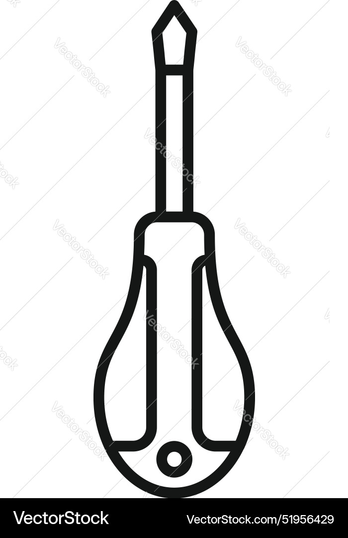 Screwdriver with ergonomic handle for precision vector image