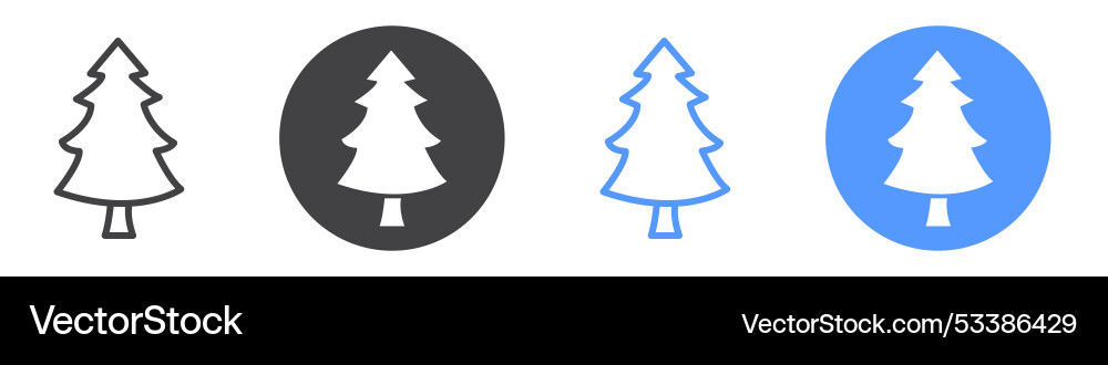 Tree icon flat line symbol set Tree icon flat line symbol set Vector Image