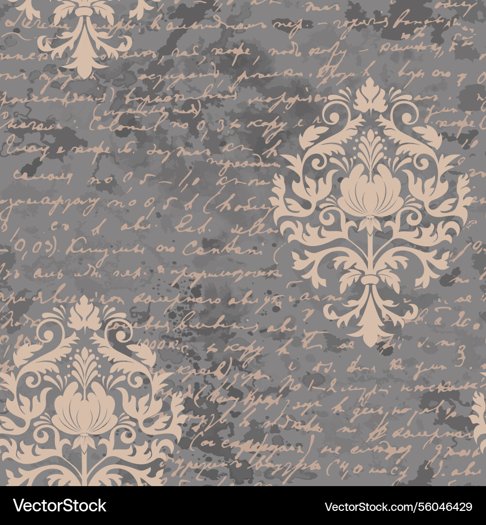 Watercolor damask seamless pattern element Watercolor damask seamless pattern element vector image