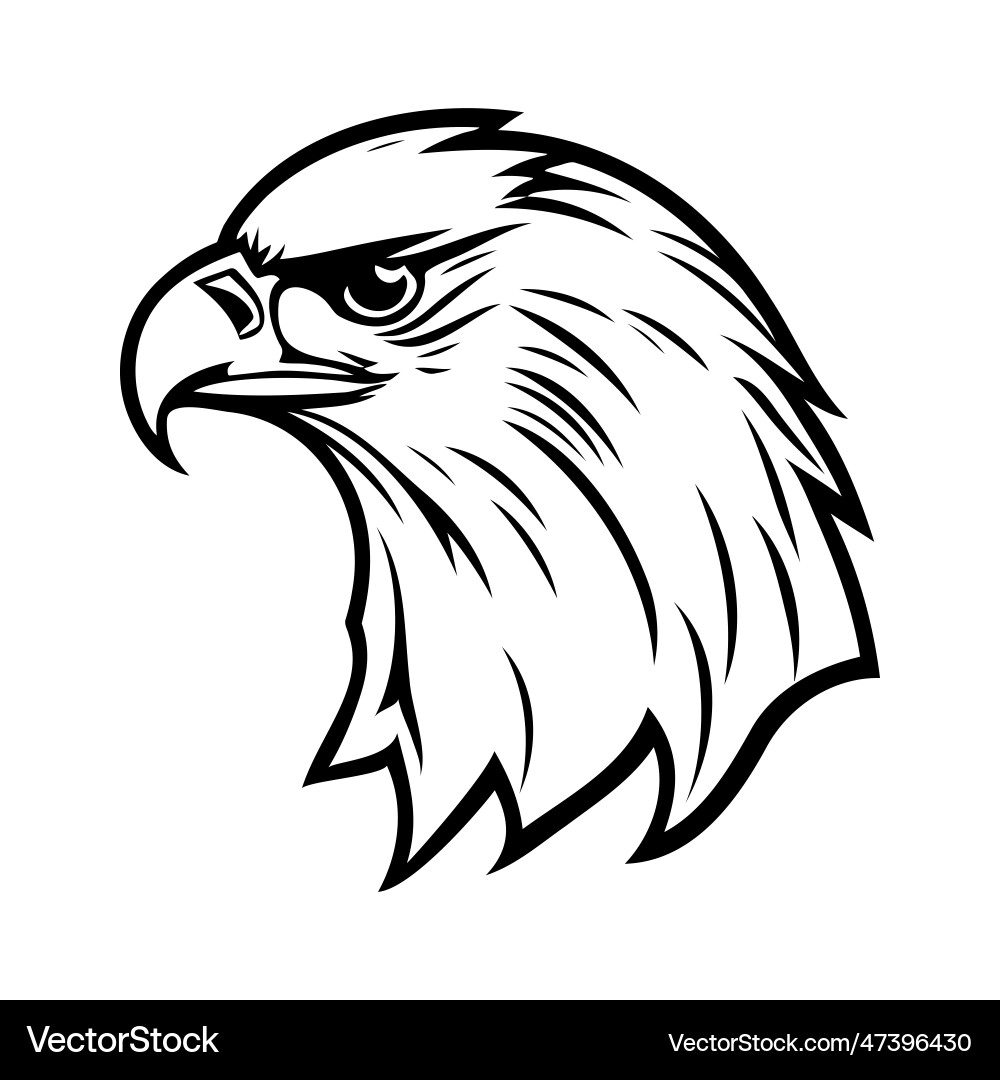 Black and White Eagle Head Icon vector image