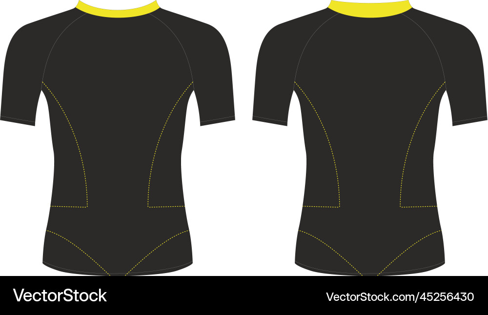 Black Compression Rash Guard Template vector image