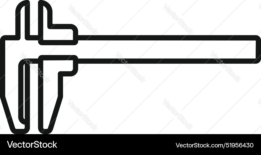 Caliper measuring tool icon showing length vector image