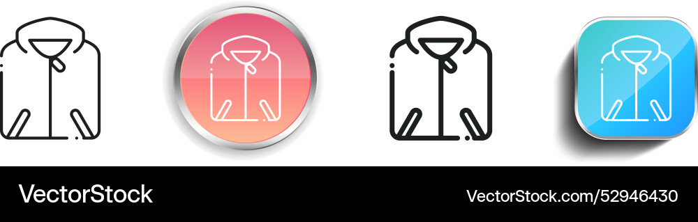 Coat icon thin linear regular and button style Vector Image