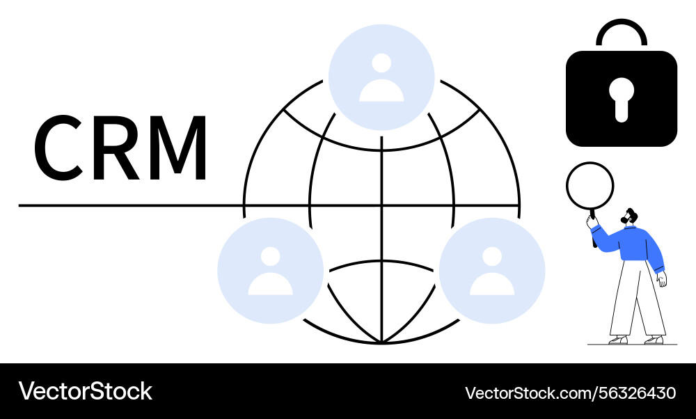Global CRM Network & Security Vector Image