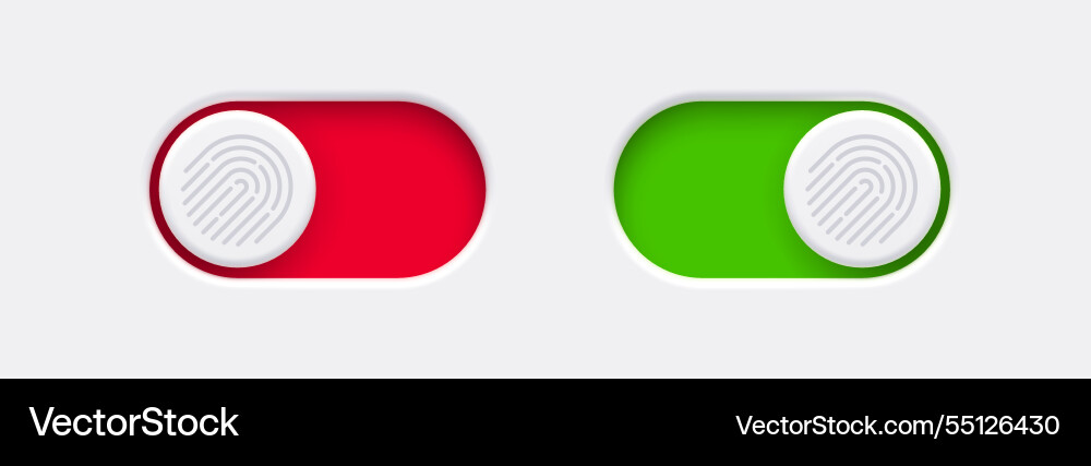 Lock and unlock toggle switch buttons Lock and unlock toggle switch buttons vector image
