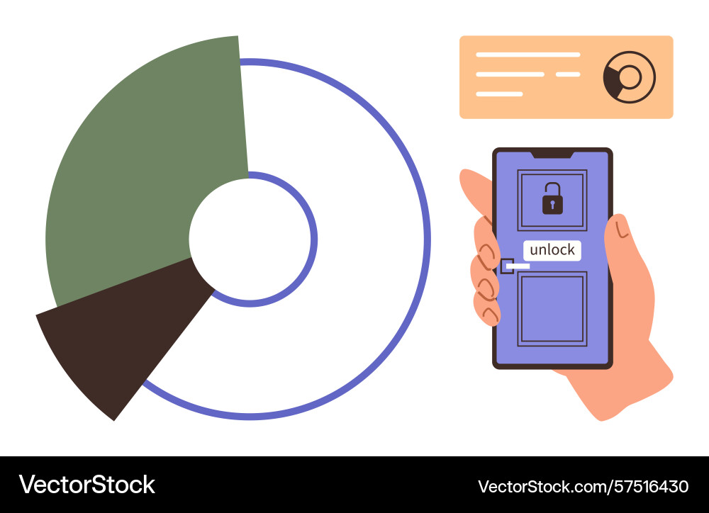 Mobile security access with data visualization Mobile security access with data visualization vector image