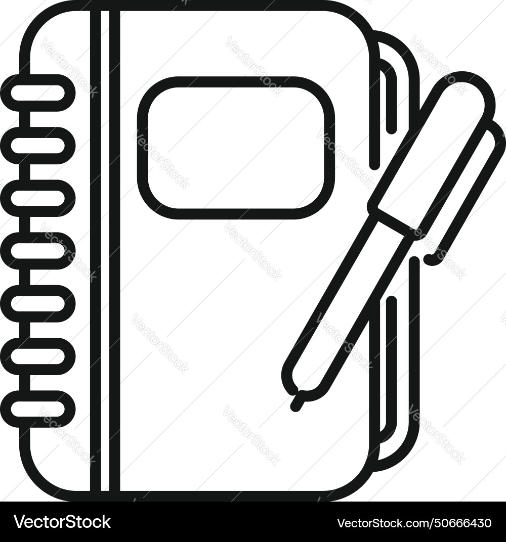 Notebook registration account icon outline Notebook registration account icon outline vector image