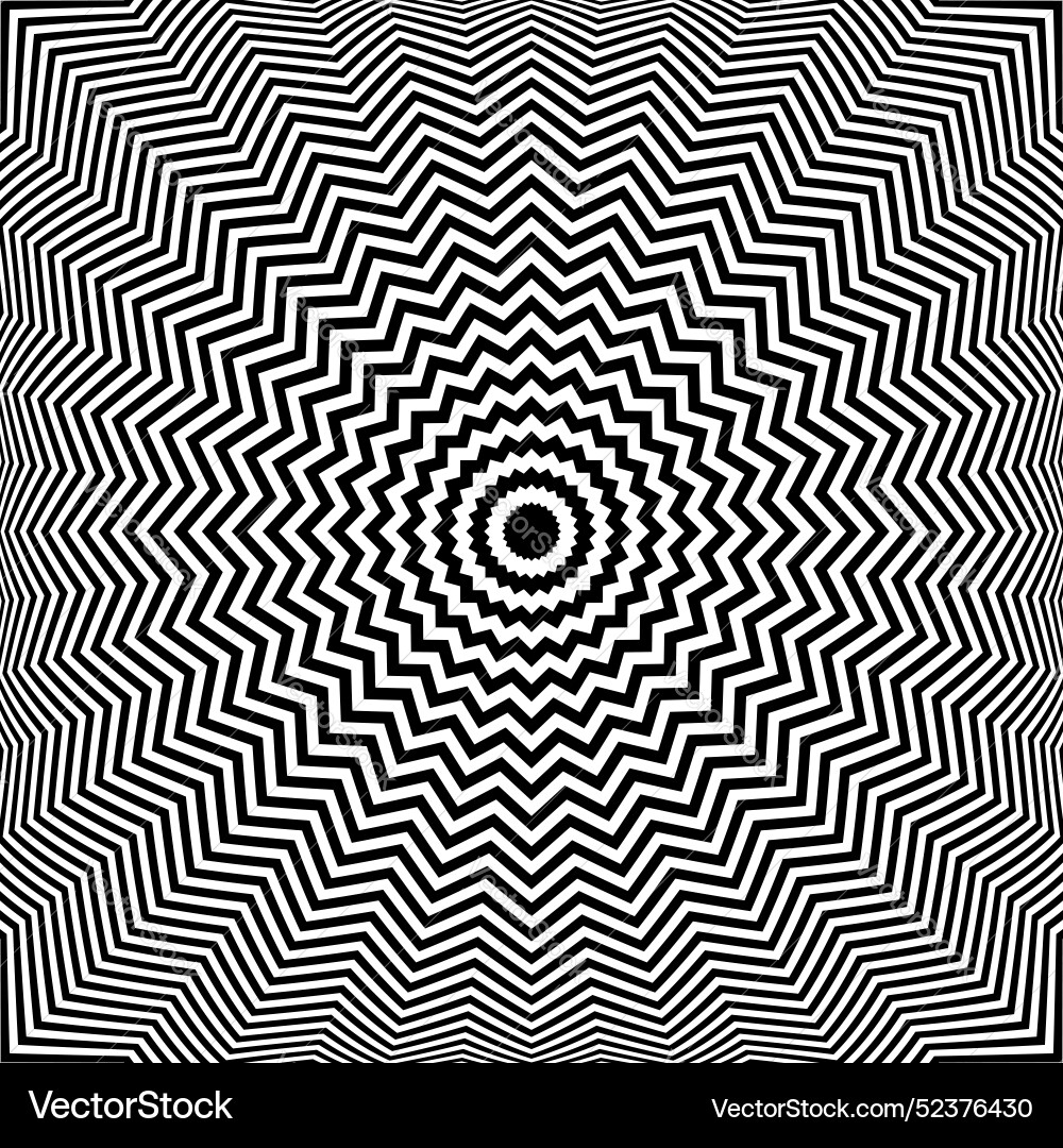 Radial zig zag lines 3d pattern Radial zig zag lines 3d pattern vector image
