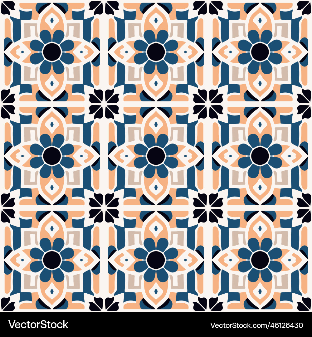 Retro or traditional portuguese moroccan style vector image