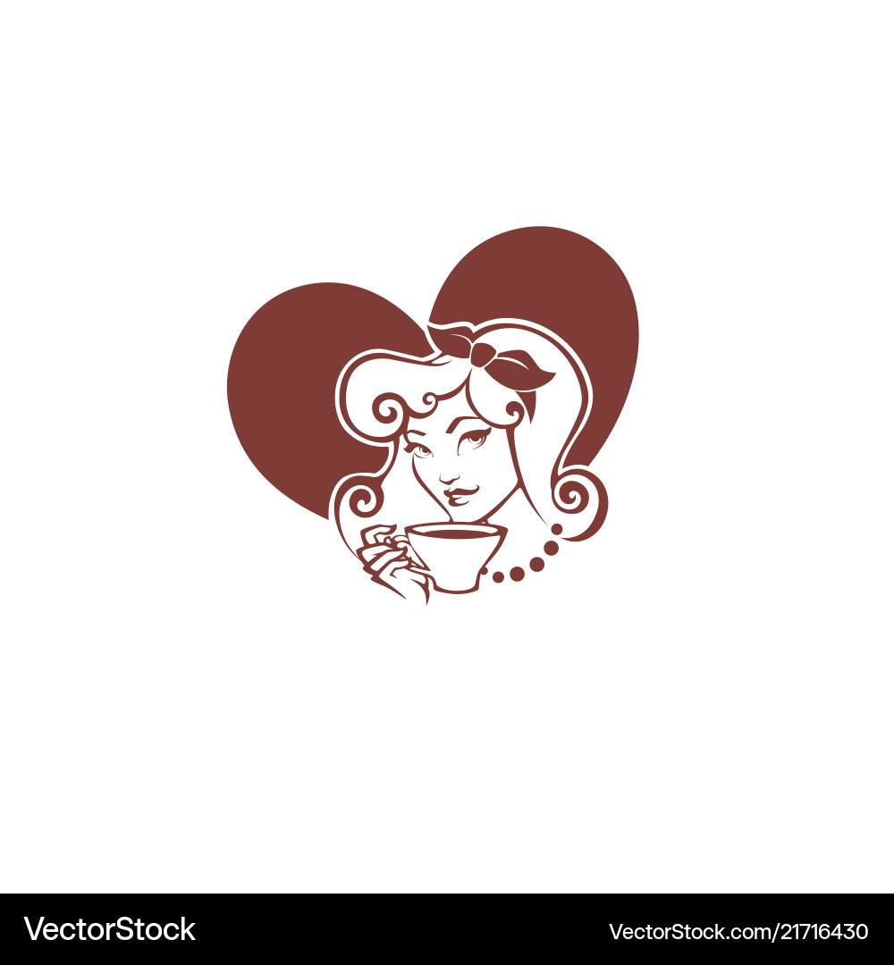 Retro Pinup Woman with Tea Vector Image
