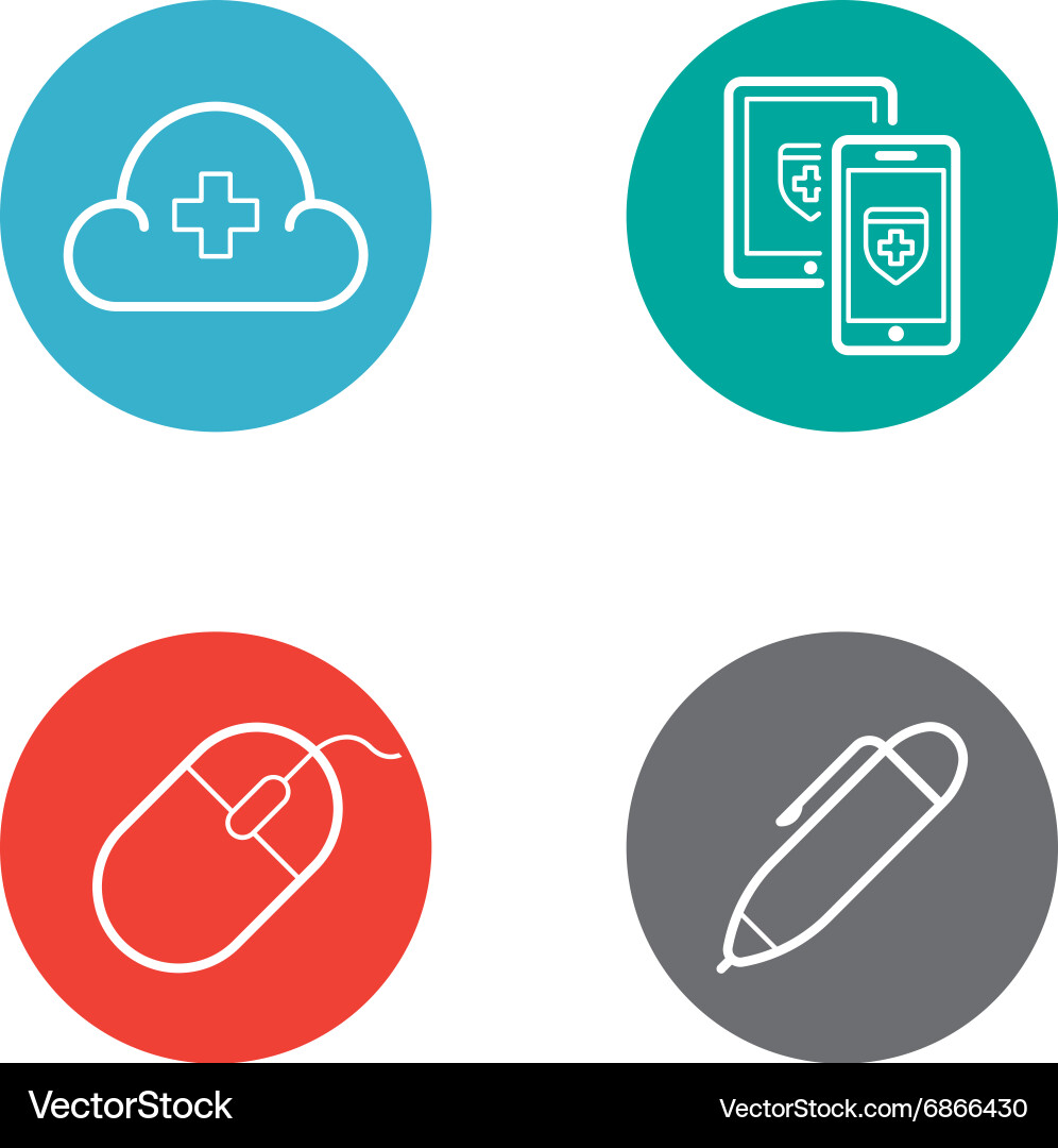 Round circle buttons with icons can be used vector image