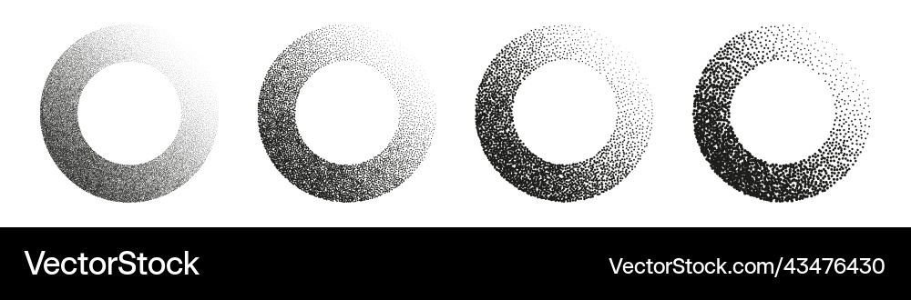 Round shaped dotted objects stipple elements Round shaped dotted objects stipple elements vector image