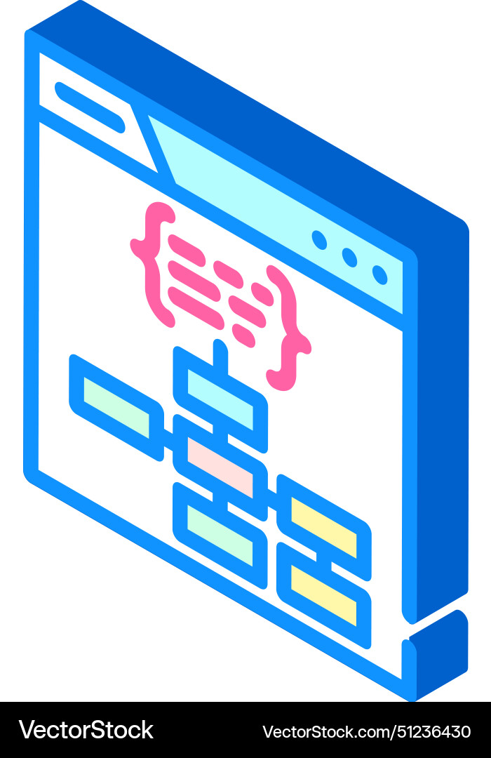 Structured data markup seo isometric icon Structured data markup seo isometric icon vector image