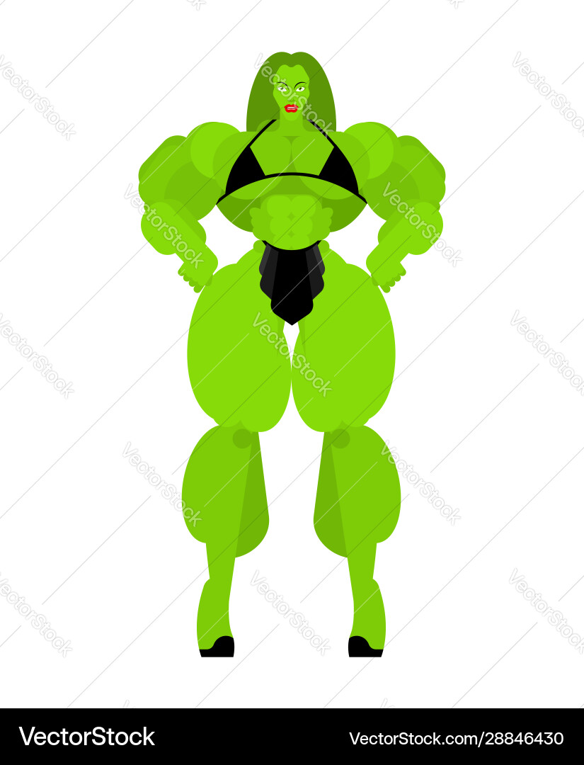 Superwoman superhero strong green woman Superwoman superhero strong green woman vector image
