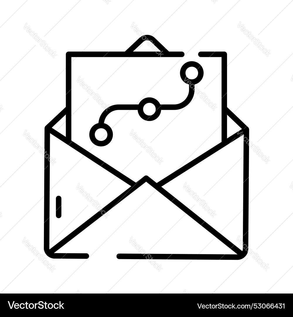 Design file inside letter envelope denoting Vector Image