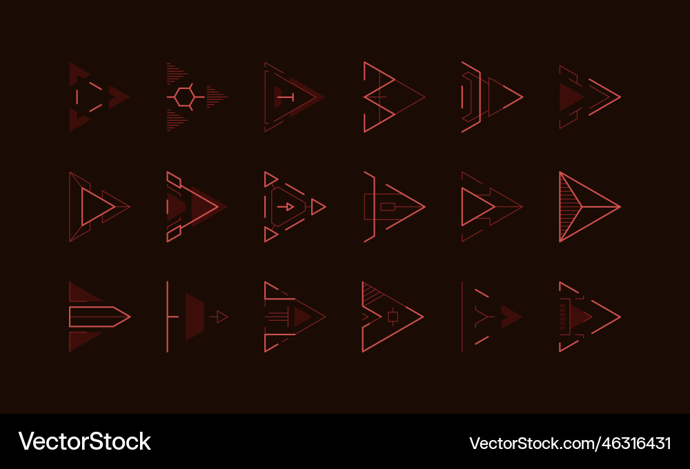 Hud arrows direction sign and pointer mark Hud arrows direction sign and pointer mark vector image