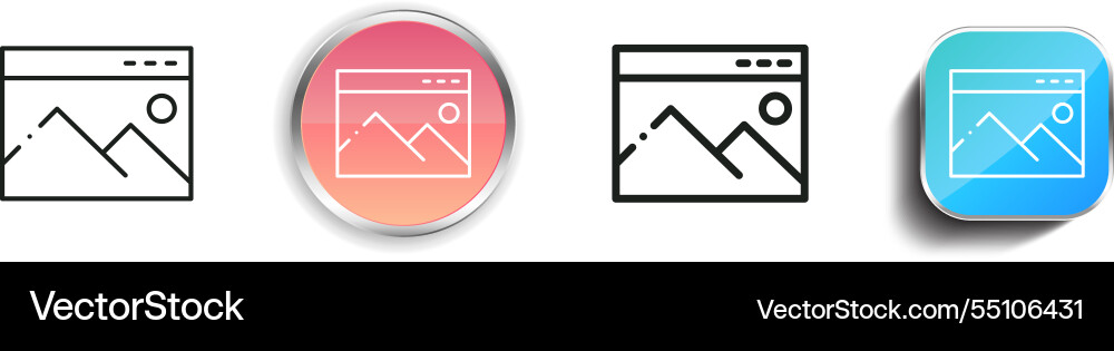Images icon thin linear regular and button style vector image