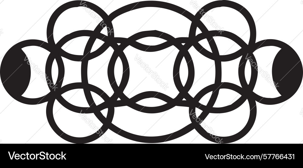 Interlocking circles abstract pattern elegant vector image
