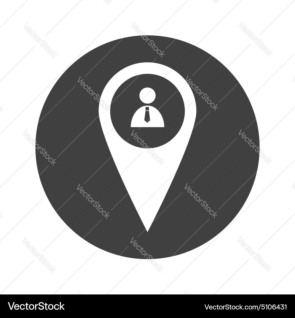 Monochrome round user pointer icon vector image