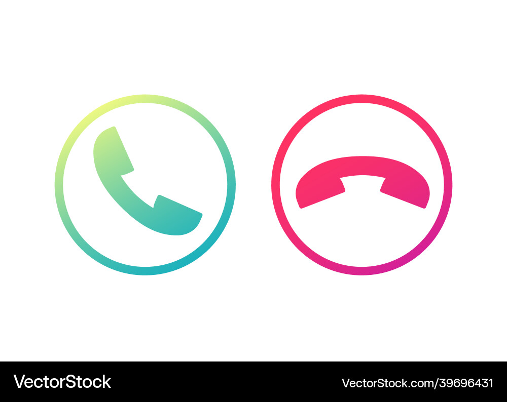 Phone call buttons decline and accept vector image