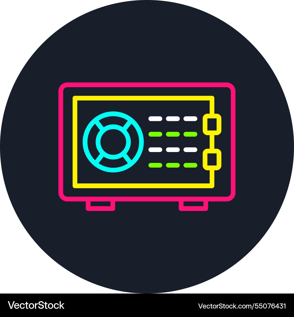 Safe box line multi color icon Vector Image