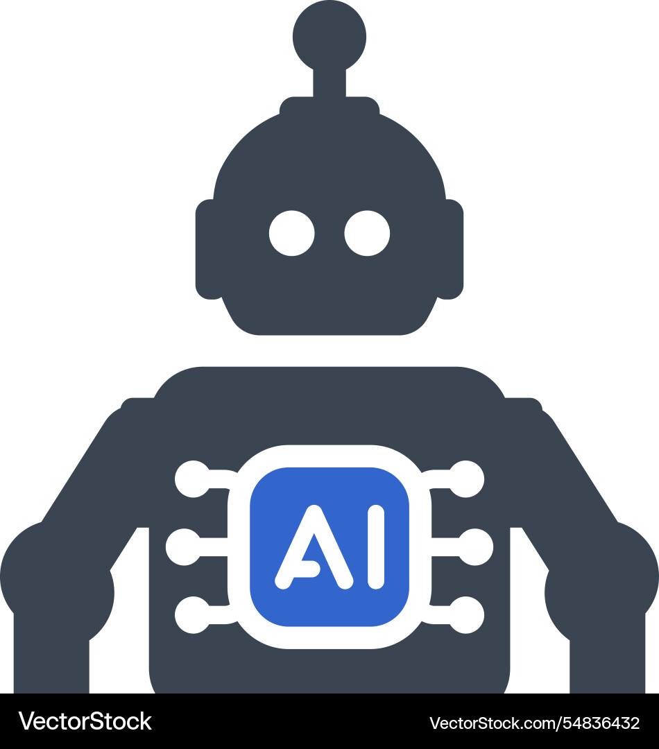 Ai robot process icon Vector Image