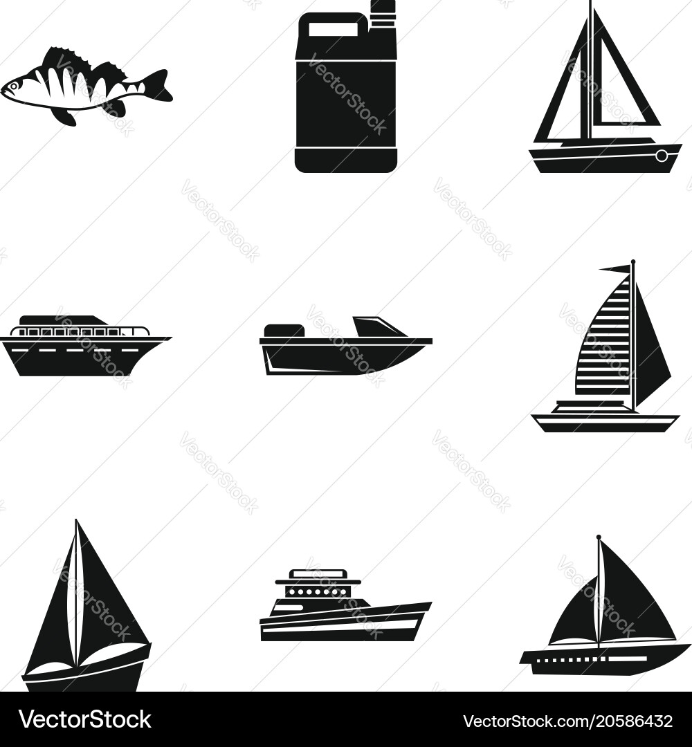 Basin icons set simple style Vector Image