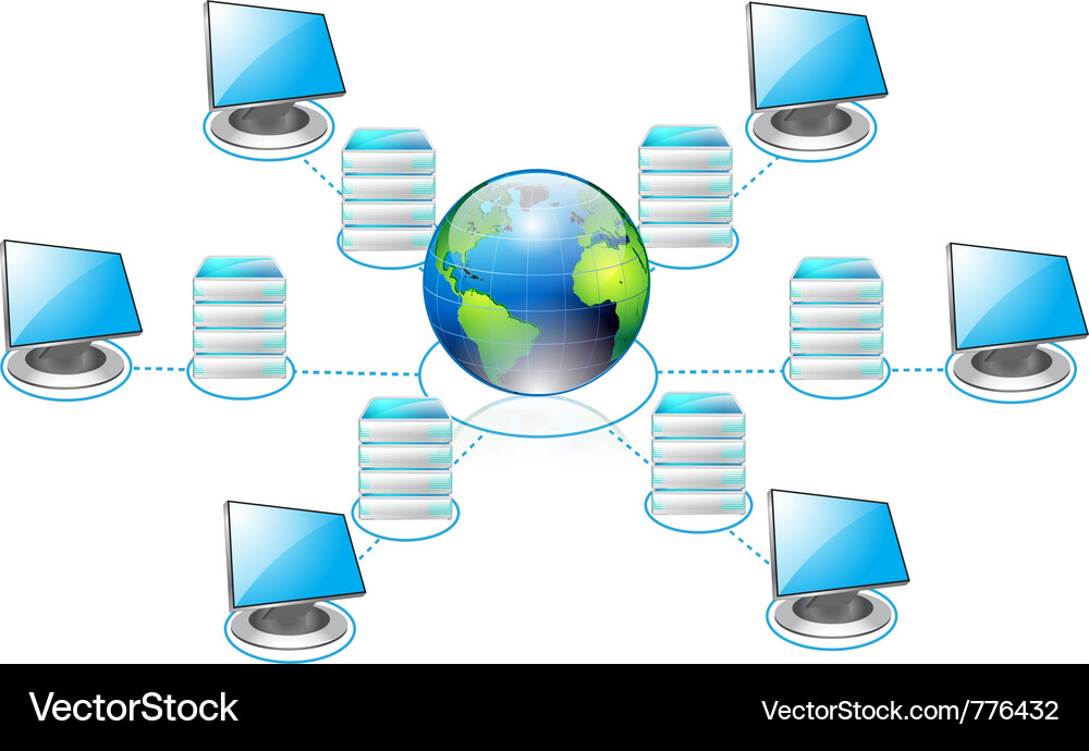 Computer Networking Concept Vector Image