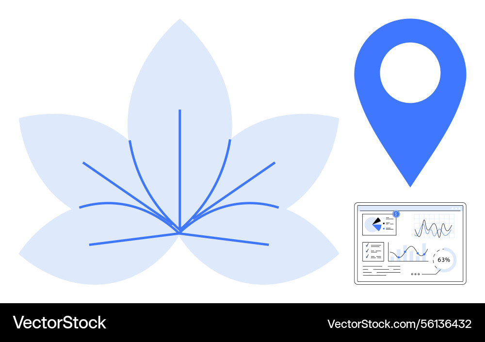 Data-driven insights with floral wireframe growth Data-driven insights with floral wireframe growth Vector Image