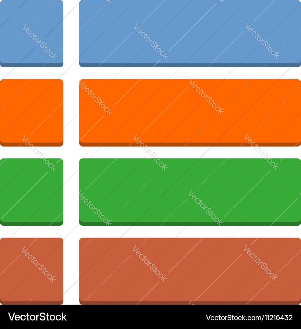 Flat blank icon empty internet color button vector image