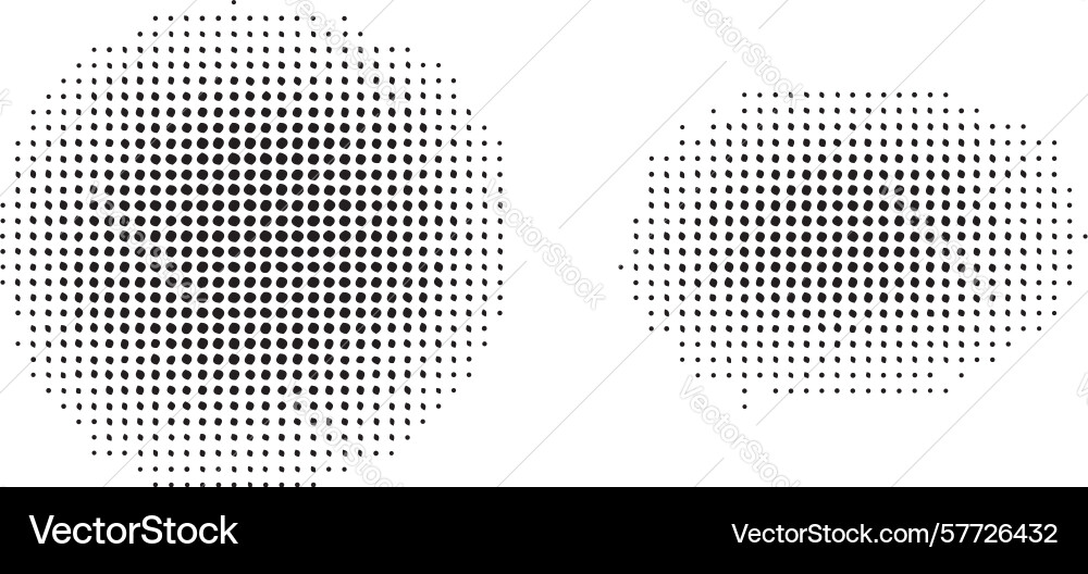 Halftone dot gradient sphere set abstract design Vector Image