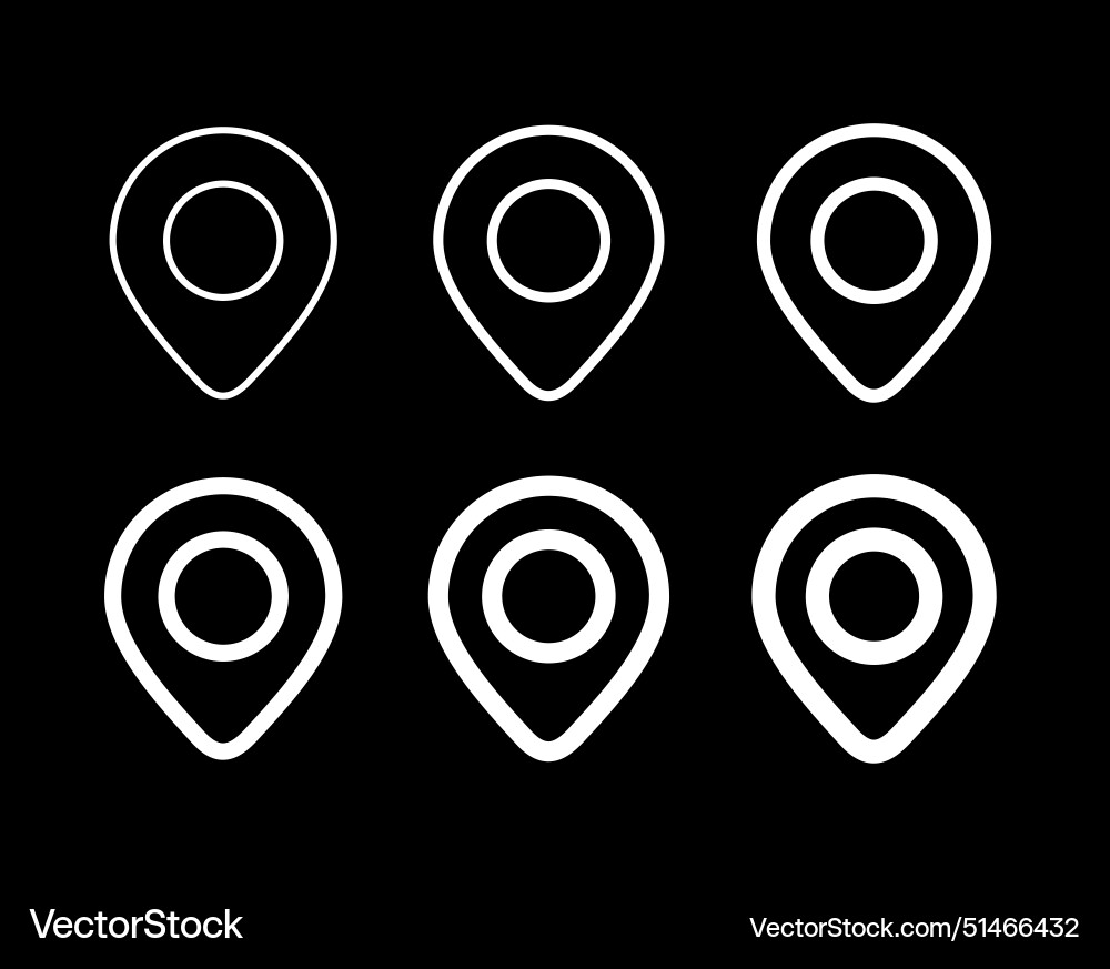 Set of map pin line icon location Set of map pin line icon location vector image