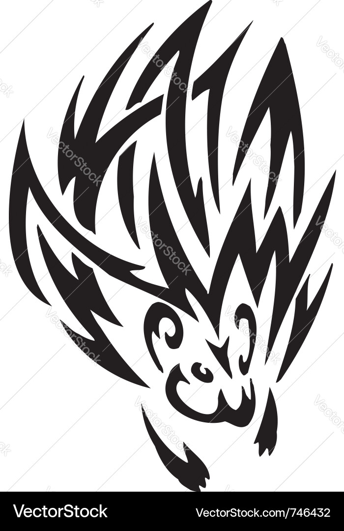Tribal Porcupine Head Vector Image