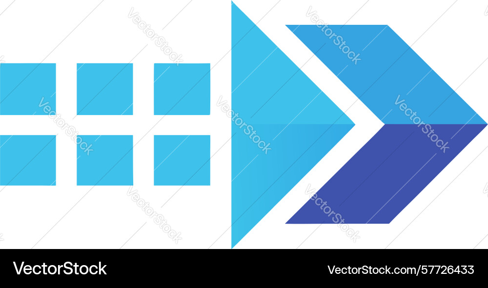Arrow of progress with window elements technology vector image