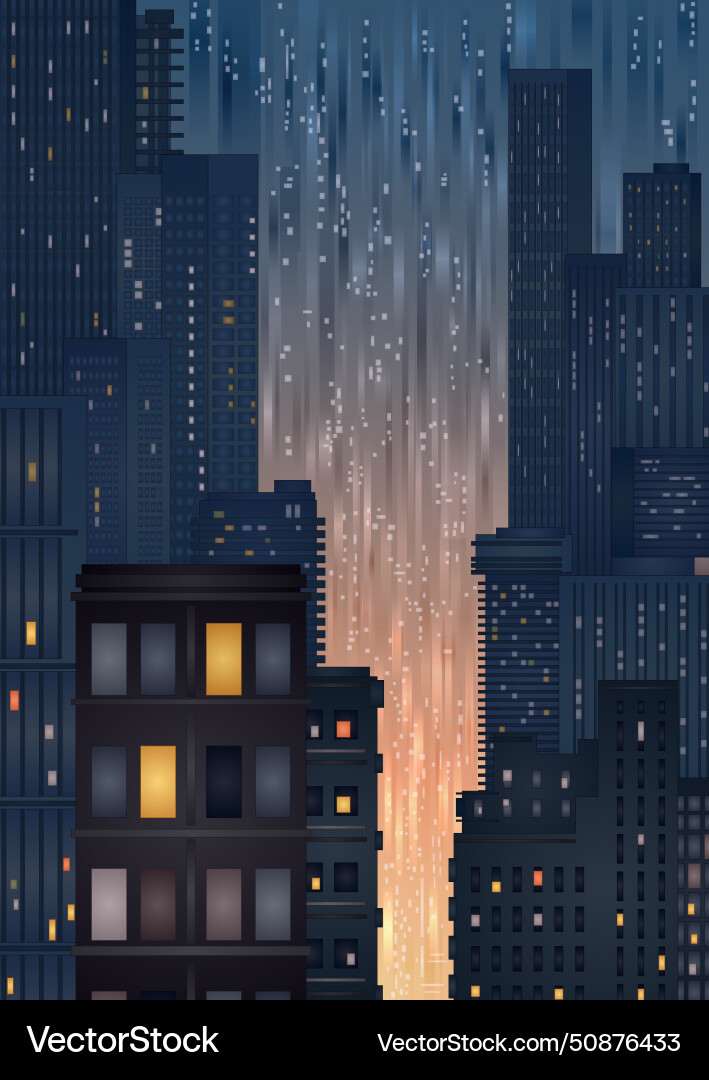 City night landscape Royalty Free Vector Image