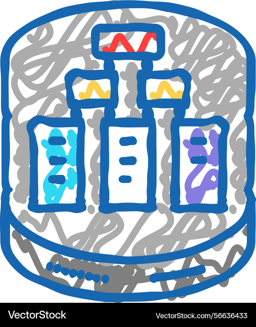 Database design icon doodle Database design icon doodle vector image
