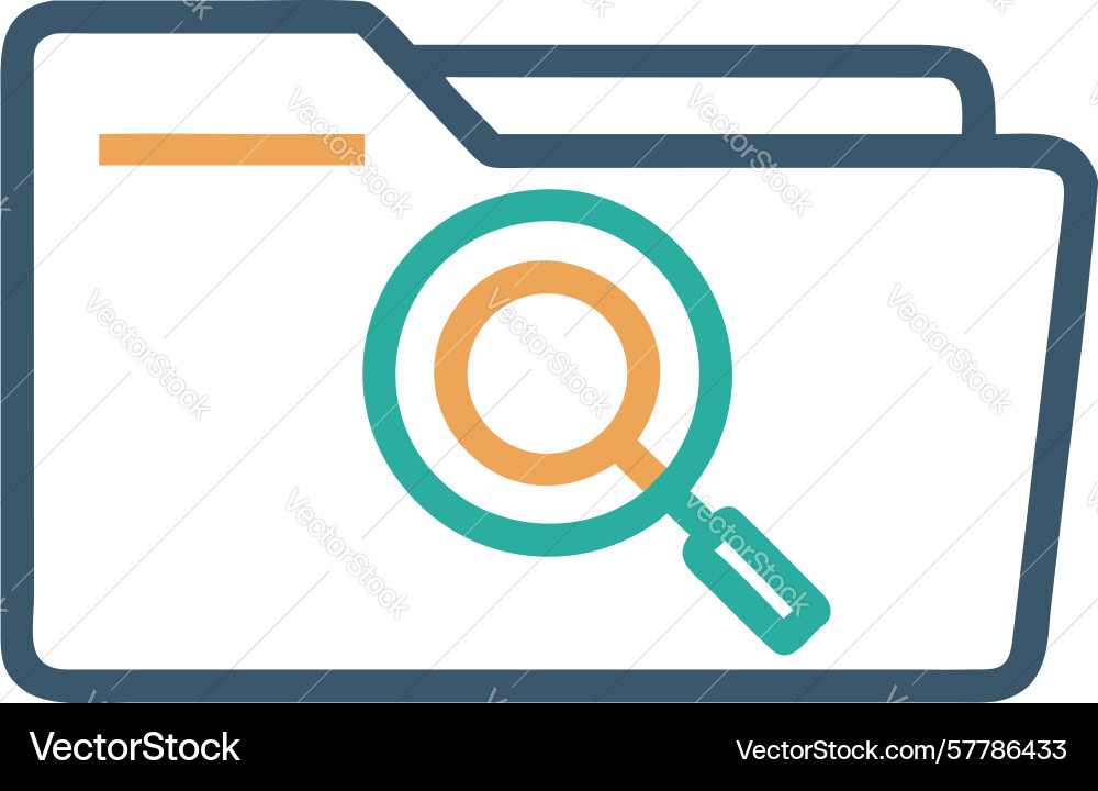 Folder search icon document discovery tool design Vector Image