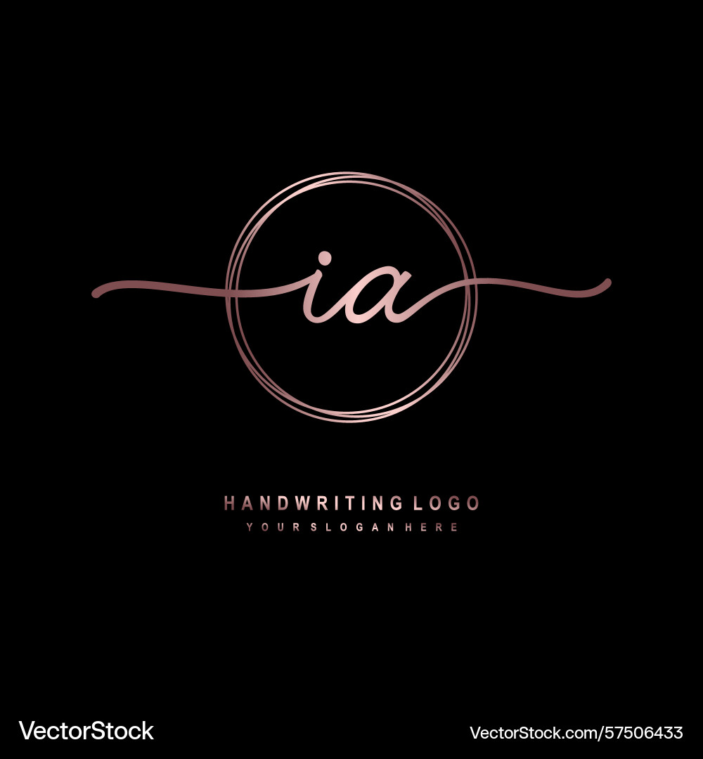 Ia initial handwriting logo with circular wave Ia initial handwriting logo with circular wave Vector Image