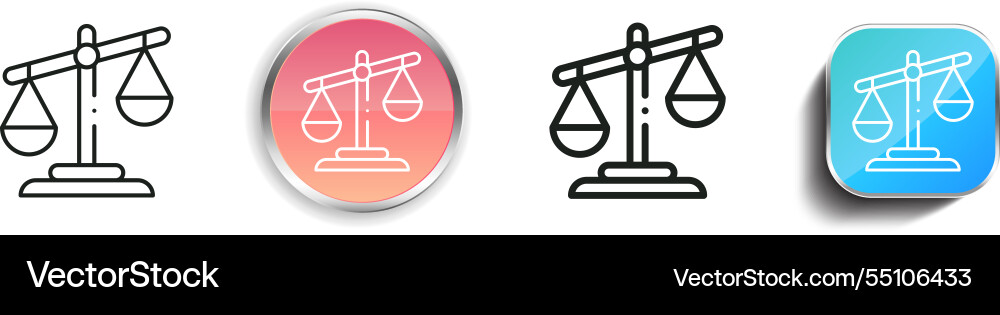 Imbalance icon thin linear regular and button vector image