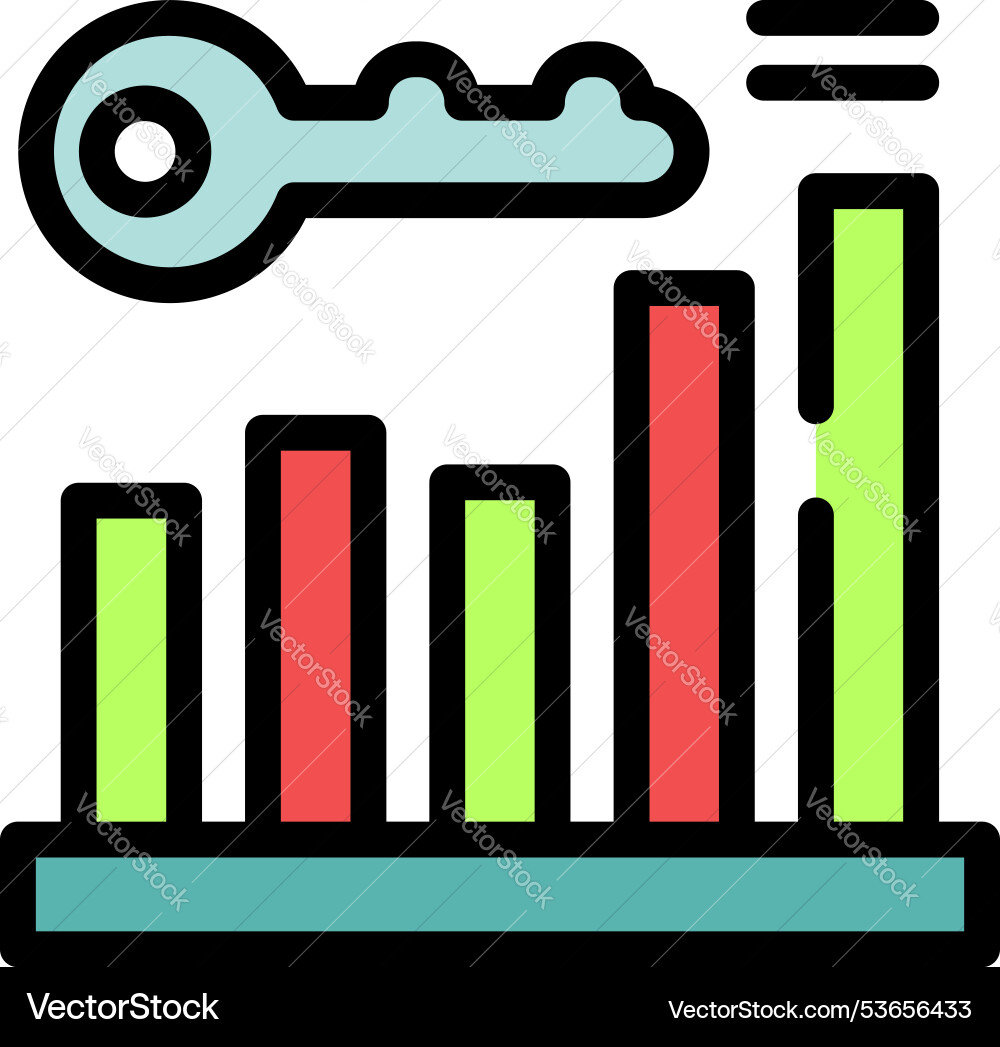 Key performance indicator kpi chart with above Key performance indicator kpi chart with above Vector Image