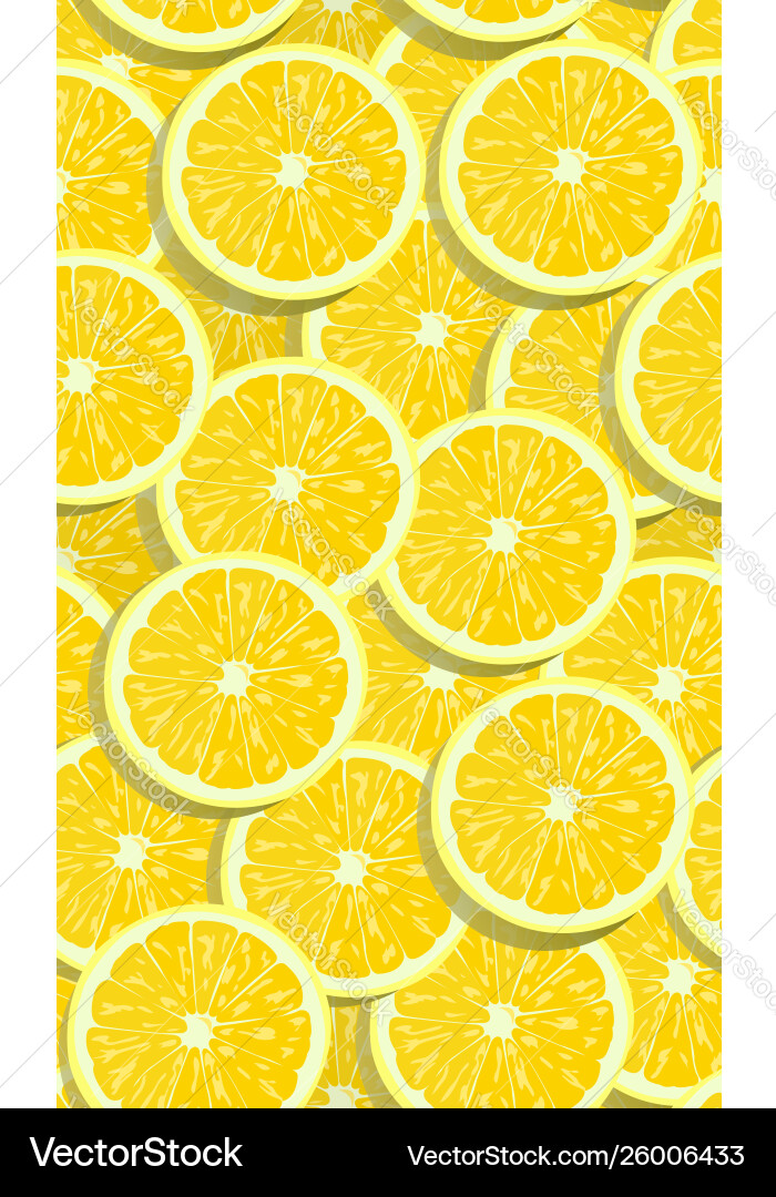 Lemon Slice Pattern - Citrus Fruits Vector Image