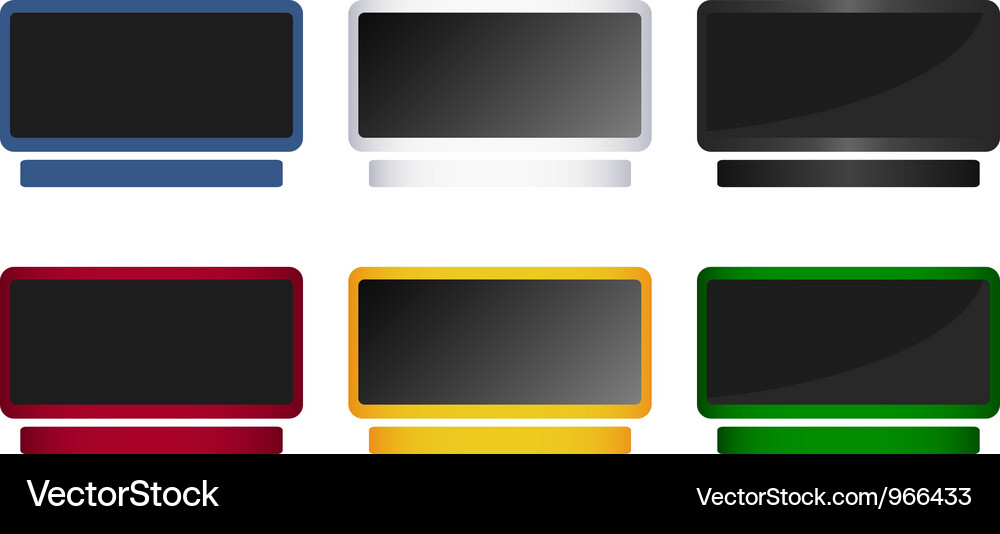 Monitor icons set Vector Image