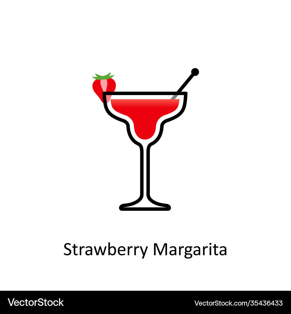 Strawberry Margarita Cocktail Icon – Royalty-Free Vector | VectorStock, image size:1000x1080