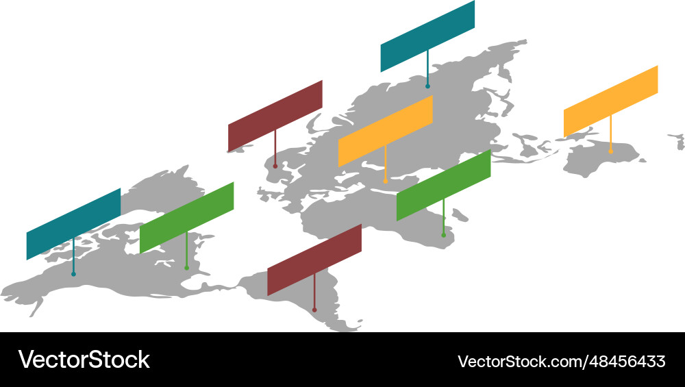 World map infographic template with color callout World map infographic template with color callout vector image